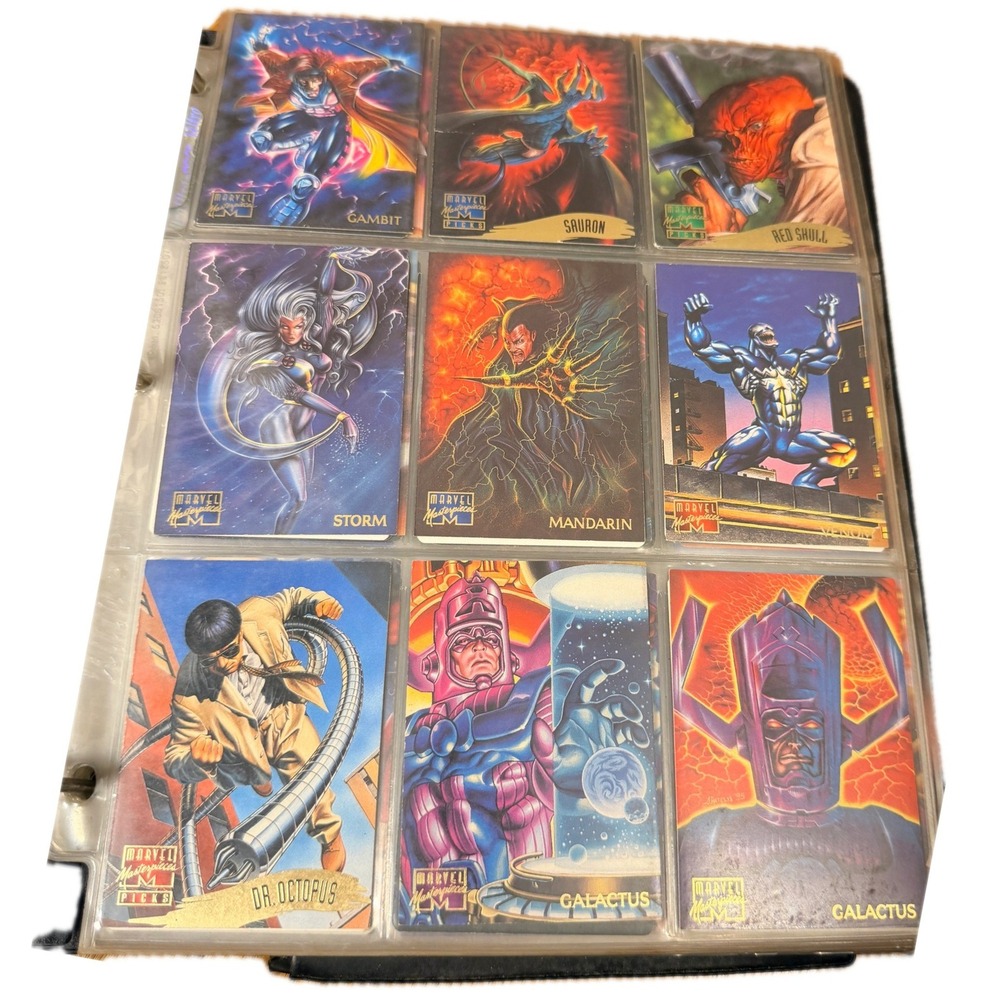 1994-95 Marvel Masterpieces Card Lot9 Galactus Gambit Storm Archangel Dr Octopus